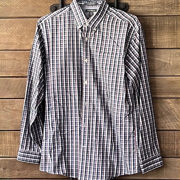 Eddie Bauer Shirts Eddie Bauer Wrinkle Free Classic Fit Blue And